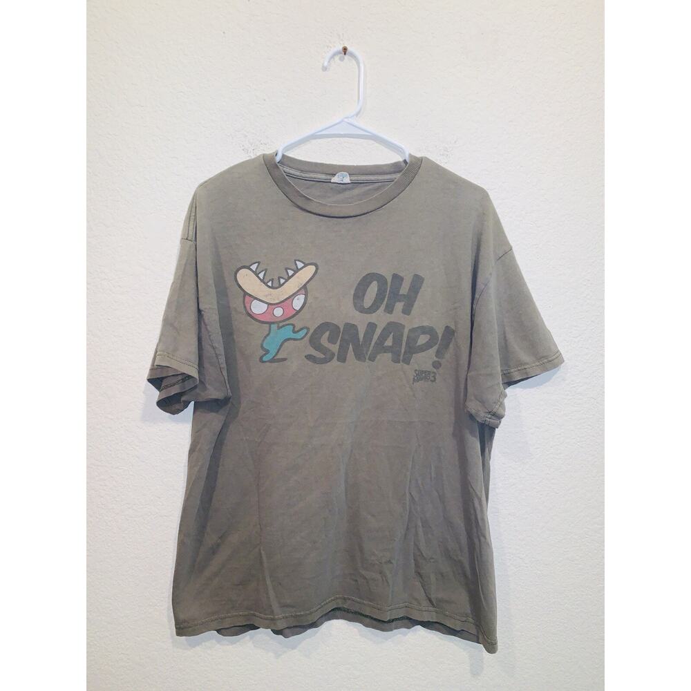 Vintage Super Mario 3 Oh Snaps Shirt Grey Delta Pro Weight Tag Large